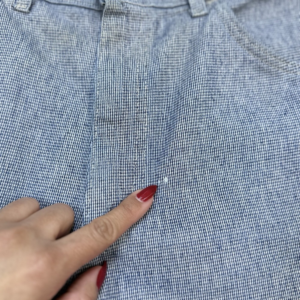 Vintage 1990's Lee USA High Rise Blue Micro Check Mom Shorts Size 12 Med 90s - Picture 11 of 13